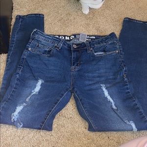 Blue jeans with holes